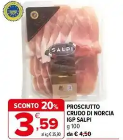 Iperal Salpi prosciutto crudo di norcia IGP offerta