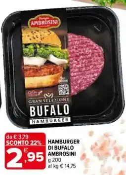 Iperal Ambrosini hamburger di bufalo offerta
