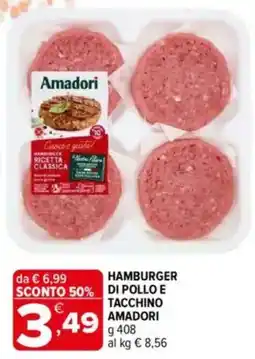 Iperal Amadori hamburger di pollo e tacchino offerta