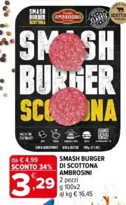 Iperal Ambrosini smash burger di scottona offerta
