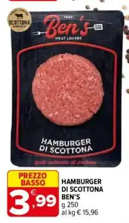 Iperal Ben's hamburger di scottona offerta
