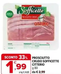 Iperal Citterio prosciutto crudo sofficette offerta