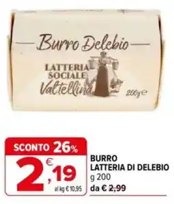 Iperal Burro latteria di delebio offerta
