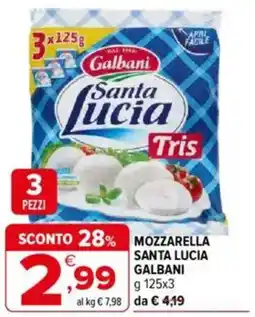 Iperal Galbani mozzarella santa lucia offerta