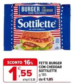Iperal Sottilette fette burger con cheddar offerta