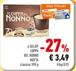 Conad Coppa del nonno motta 6 gelati classico offerta