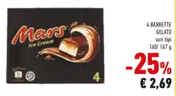 Conad Mars 4 barrette g0elato vari tipi offerta