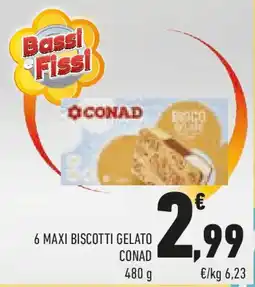 Conad Conad 6 maxi biscotti gelato offerta