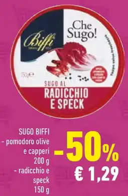 Conad Sugo biffi - pomodoro olive e capperi radicchio e speck offerta