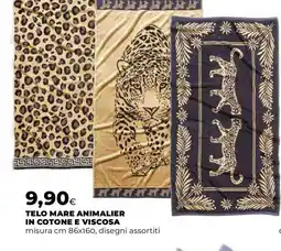 Extracoop Telo mare animalier in cotone e viscosa offerta