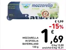 Spazio Conad Bayernland mozzarella in sfoglia offerta
