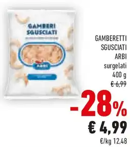 Conad Arbi surgelati gamberetti sgusciati offerta