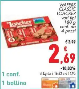 Conad Superstore Wafers Classic Loacker offerta