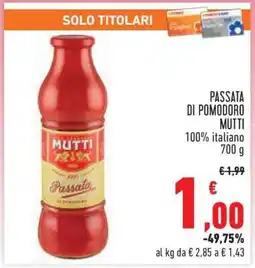 Conad PASSATA DI POMODORO MUTTI offerta