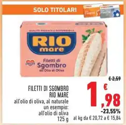 Conad Filetti di sgombro Rio Mare offerta