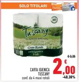 Conad CARTA IGIENICA TUSCANY offerta