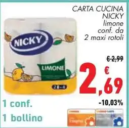 Conad CARTA CUCINA NICKY limone offerta