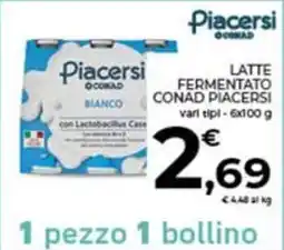 Conad Piacersi latte fermentato conad offerta