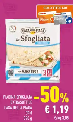 Conad Casa della piada piadina sfogliata extrasottile offerta