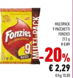 Conad Fonzies multipack 9 pacchetti offerta