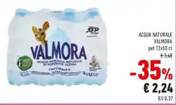 Conad Valmora acqua naturale offerta