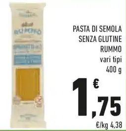 Conad Rummo pasta di semola senza glutine offerta