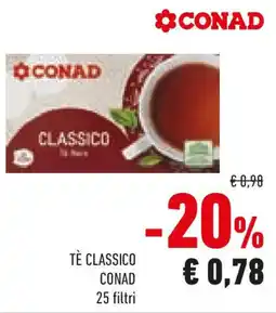 Conad Tè classico conad 25 filtri offerta