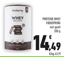 Conad Proteine whey foodspring vari gusti offerta