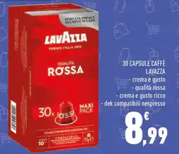 Conad Lavazza 30 capsule caffè offerta
