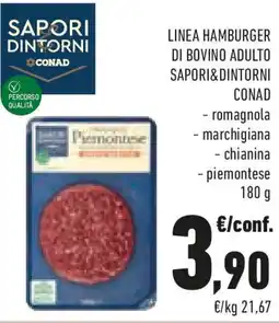 Conad Sapori dintorni conad linea hamburger di bovino adulto offerta