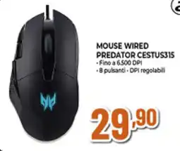 Ipercoop MOUSE WIRED PREDATOR CESTUS315 offerta