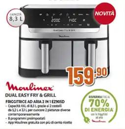 Ipercoop Moulinex DUAL EASY FRY & GRILL FRIGGITRICE AD ARIA 2 IN 1 EZ905D offerta