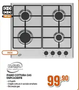 Ipercoop DAYA PIANO COTTURA GAS DSPC4G60FB offerta