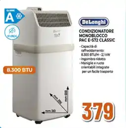 Ipercoop DeLonghi CONDIZIONATORE MONOBLOCCO PAC E-S72 CLASSIC offerta
