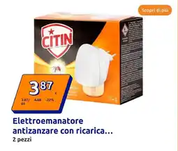Action Elettroemanatore antizanzare con ricarica offerta