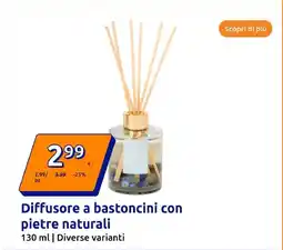 Action Diffusore a bastoncini con pietre naturali offerta