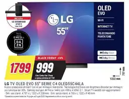 Trony LG TV OLED EVO 55" SERIE C4 OLED55C44LA offerta