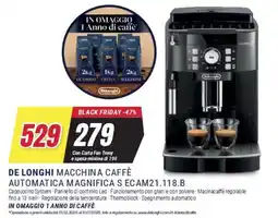 Trony DE LONGHI MACCHINA CAFFÈ AUTOMATICA MAGNIFICA S ECAM21.118.B offerta