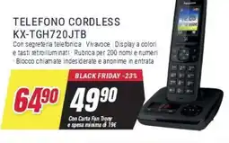 Trony Panasonic TELEFONO CORDLESS KX-TGH720JTB offerta
