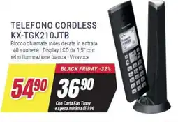 Trony Panasonic TELEFONO CORDLESS KX-TGK210JTB offerta