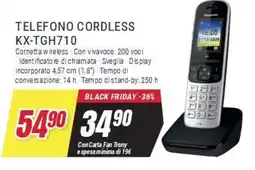 Trony Panasonic TELEFONO CORDLESS KX-TGH710 offerta