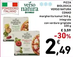 Spazio Conad Verso natura conad pizza biologica offerta