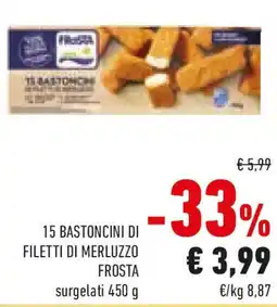 Conad Frosta 15 bastoncini di filetti di merluzzo offerta