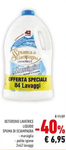 Conad Spuma di sciampagna detersivo lavatrice offerta
