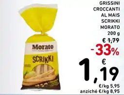 Spazio Conad Morato grissini croccanti al mais scrikki offerta