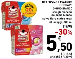 Spazio Conad Omino bianco detersivo lavatrice idrocaps offerta