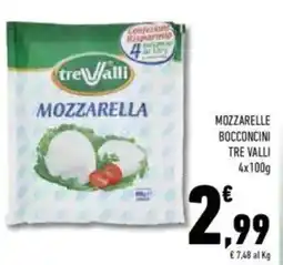 Conad Tre valli mozzarelle bocconcini offerta