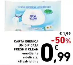 Spazio Conad Fresh & clean carta igienica umidificata offerta