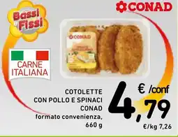 Spazio Conad Conad cotolette con pollo e spinaci offerta