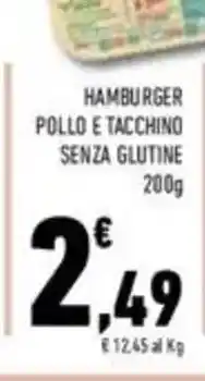 Conad Fileni hamburger pollo e tacchino senza glutine offerta